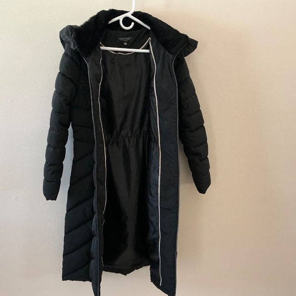 Laundry by Shelli Segal Women Black Long Puffer Jacket with Hood( Size: S) - Picture 3 of 5